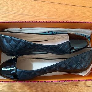 NEVER WORN | Tory Burch | Black Quilted Flat | Size 7